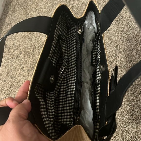 Preston & York Straw Top Handle Bag with Black Bow | Coastal Chic - Picture 5 of 9